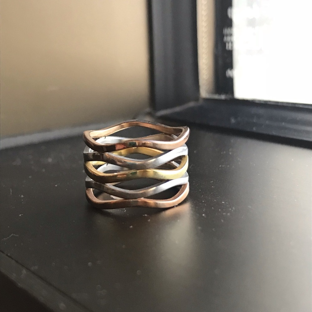 Three toned ribbed ring - Picture 7 of 8
